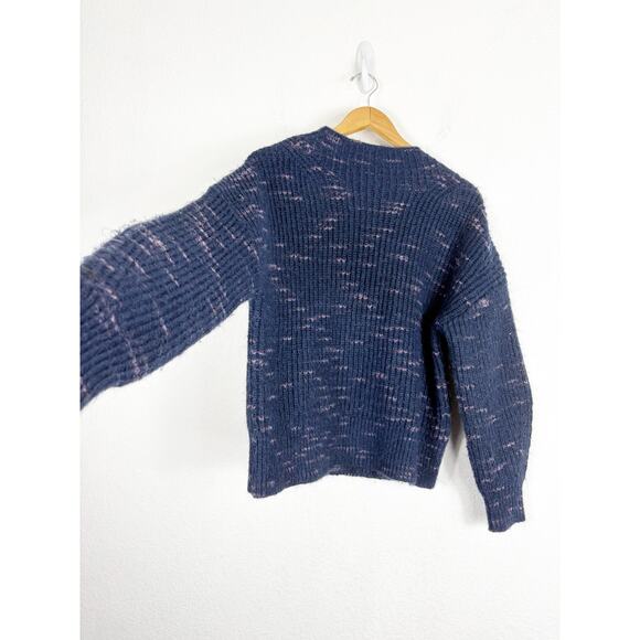 Varley Albion Knit Pullover Sweater Size XS Navy Pink Chunky Oversized Fit Wool - Picture 11 of 13